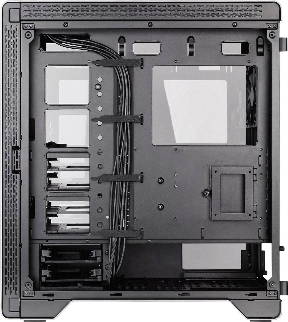 Thermaltake A500 Tempered Glass Midi-Tower PC-Gehäuse Silber, Schwarz 3 vorinstallierte Lüfter, Seitenfenster, Staubfilter