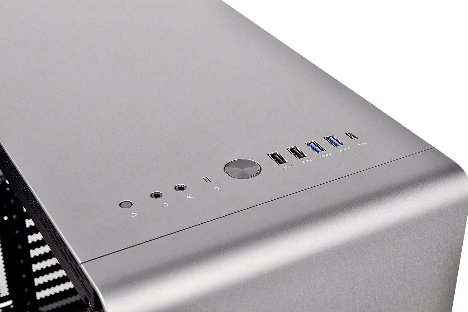 Thermaltake A500 Tempered Glass Midi-Tower PC-Gehäuse Silber, Schwarz 3 vorinstallierte Lüfter, Seitenfenster, Staubfilter