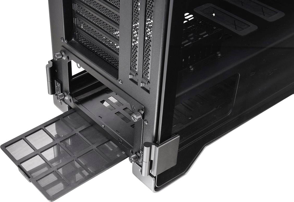 Thermaltake A500 Tempered Glass Midi-Tower PC-Gehäuse Silber, Schwarz 3 vorinstallierte Lüfter, Seitenfenster, Staubfilter