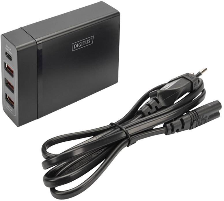 Digitus DA-10195 USB Ladegerät 72 W 1x USB-C®, 3x USB-A USB PD Schwarz Innenbereich USB Power Delivery (USB-PD)