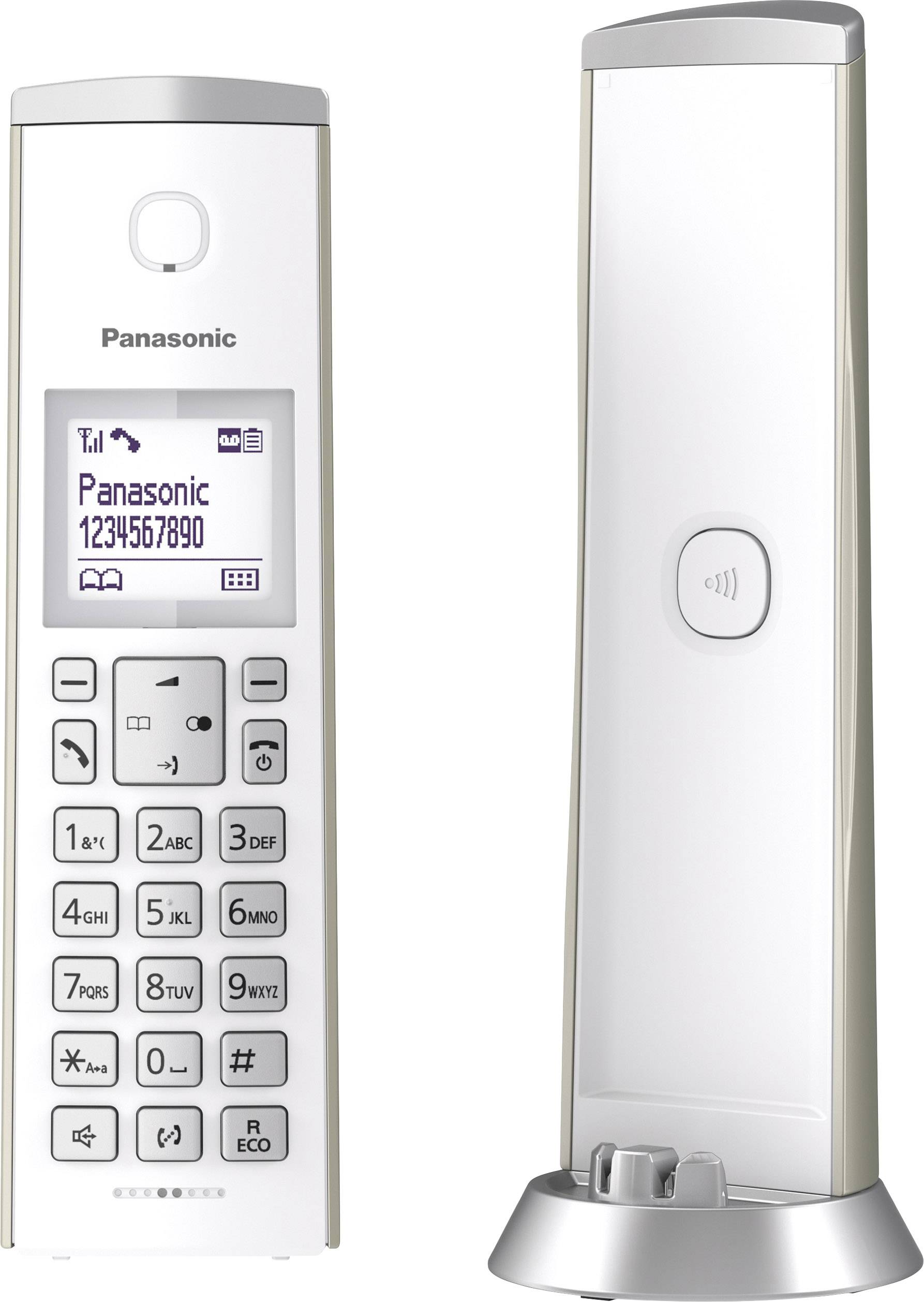 Panasonic KX-TGK220GN Schnurloses Telefon analog Anrufbeantworter, Design Telefon, Freisprechen, mit Basis, inkl. Mobilteil