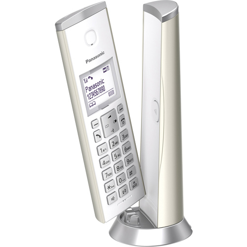 Panasonic KX-TGK220GN Schnurloses Telefon analog Anrufbeantworter, Design Telefon, Freisprechen, mit Basis, inkl. Mobilteil