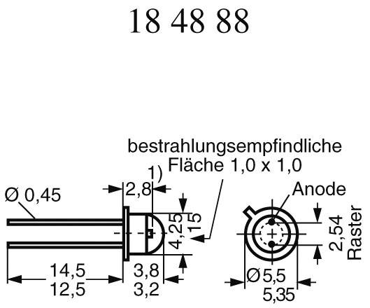 OSRAM LD 242-2/3 IR-Emitter 950 nm 40 ° TO-18 radial bedrahtet