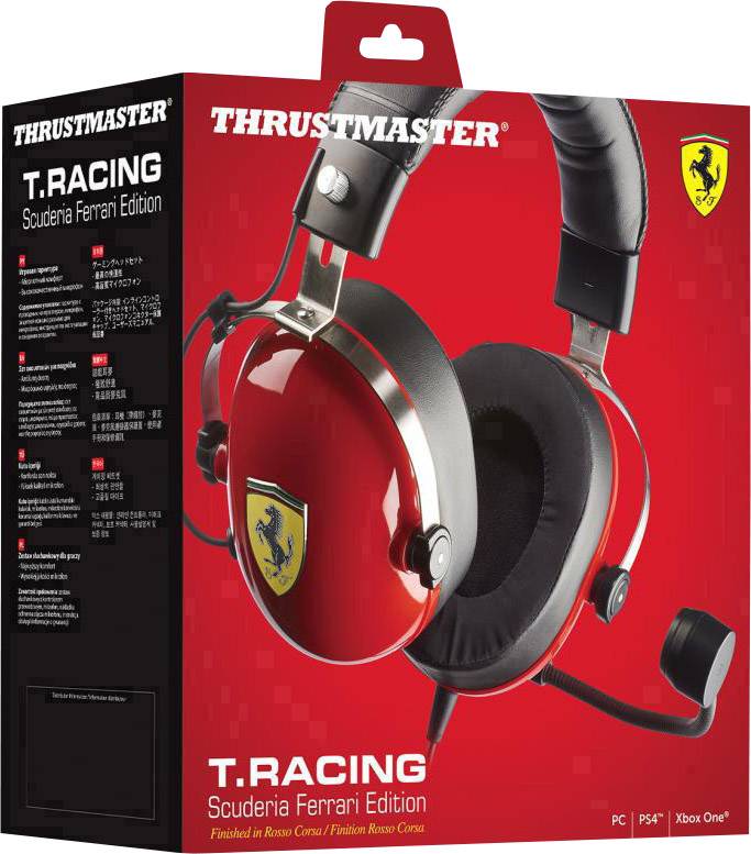 Thrustmaster T.Racing Scuderia Ferrari EDITION Gaming Over Ear Headset kabelgebunden Stereo Rot Noise Cancellin