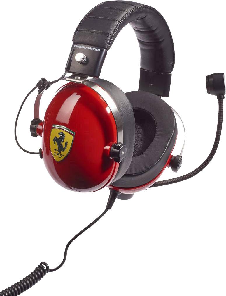 Thrustmaster T.Racing Scuderia Ferrari EDITION Gaming Over Ear Headset kabelgebunden Stereo Rot Noise Cancellin