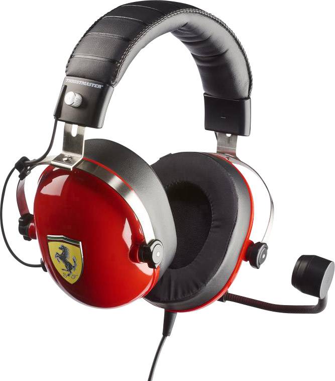 Thrustmaster T.Racing Scuderia Ferrari EDITION Gaming Over Ear Headset kabelgebunden Stereo Rot Noise Cancellin