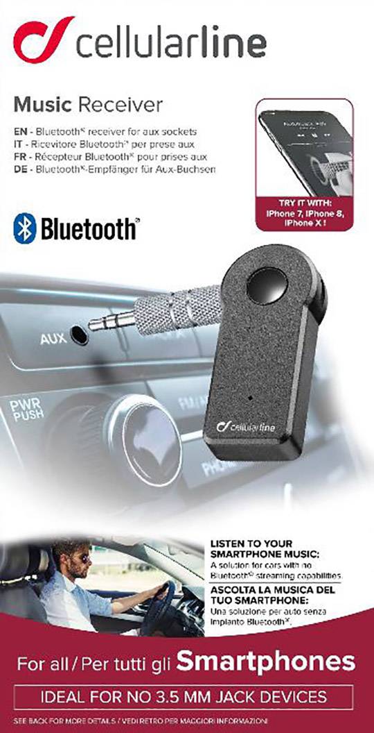 Cellularline BTMUSICRECEIVERK Bluetooth® Musik-Empfänger Bluetooth Version: 4.2 10 m integrierter Akku