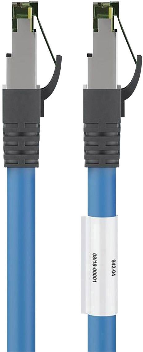 Goobay 55120 RJ45 CAT 8.1 S/FTP 25.00 m Blau Halogenfrei, mit Rastnasenschutz, vergoldete Steckkontakte 1 St.