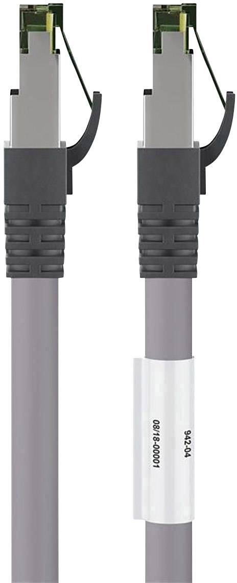Goobay 55136 RJ45 Netzwerkkabel, Patchkabel CAT 8.1 S/FTP 1.00 m Grau Halogenfrei, mit Rastnasenschutz, vergoldete Steckkontakte 1 St.