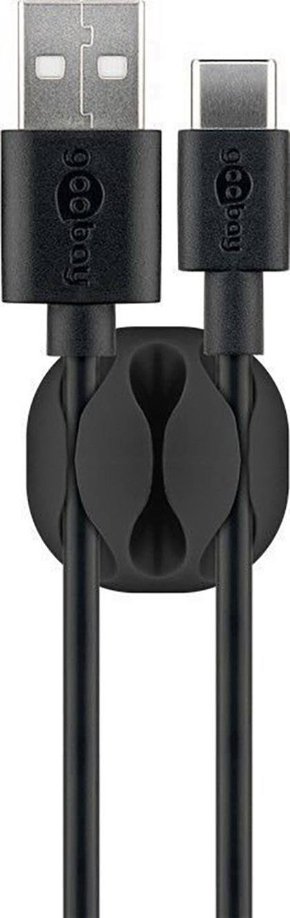 Goobay Kabelmanger-Set selbstklebend 70398 Schwarz 4 St.