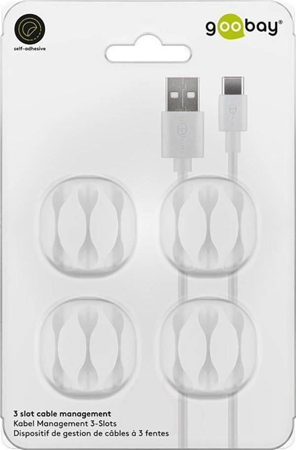 Goobay Kabelmanger-Set selbstklebend 70373 Weiß 4 St.