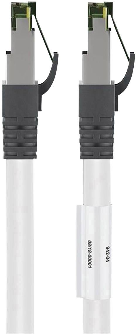 Goobay 55124 RJ45 Patchkabel CAT 8.1 S/FTP 1.00 m Weiß Halogenfrei, mit Rastnasenschutz, vergoldete Steckkontakte 1 St.