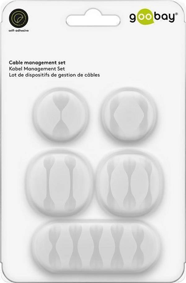 Goobay Kabelmanger-Set selbstklebend 70681 Weiß 1 Set