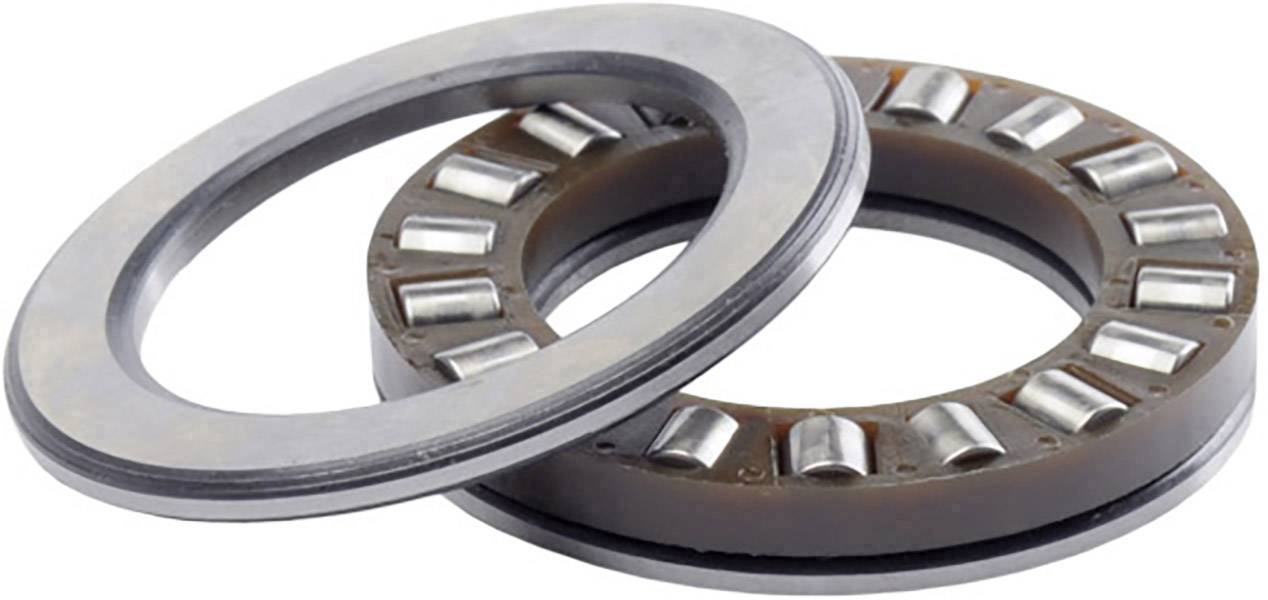 Zwei axiale Rollenlager aus Metall mit zylindrischen Rollen und einem braunen Kunststoffgehäuse. 활