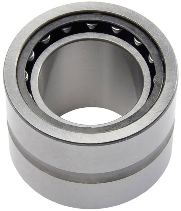 Metallisches Zylinderlager mit Kugeln im Inneren, zeigt eine geschliffene Oberfläche und typische Lagerkonstruktion.