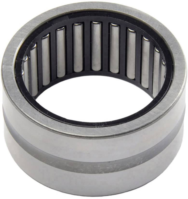 Eine zylindrische Nadelrolle aus Metall mit gleichmäßig verteilten Nadeln, die in einem Lagerkäfig gehalten werden.