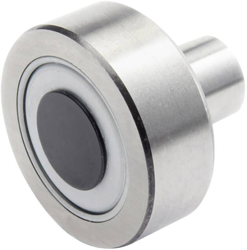 Ein einziger metallischer Lagerzapfen mit glatter Oberfläche und zentraler schwarzer Markierung, vermutlich ein Kugellager.