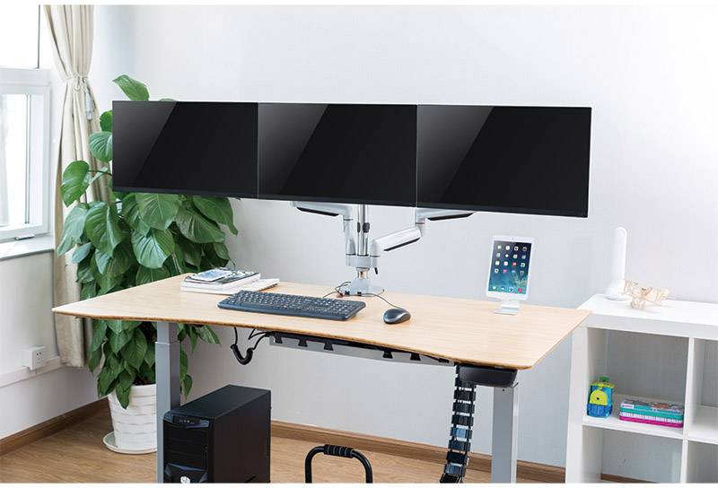 LogiLink BP0052 3fach Monitor-Tischhalterung 33,0cm (13") - 81,3cm (32") Silber Neigbar, Schwenkbar