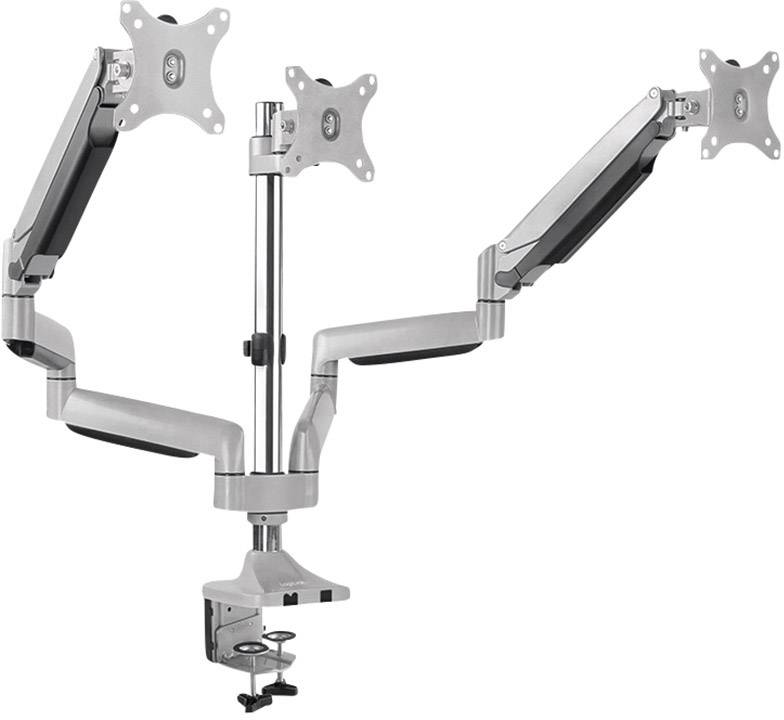 LogiLink BP0052 3fach Monitor-Tischhalterung 33,0cm (13") - 81,3cm (32") Silber Neigbar, Schwenkbar