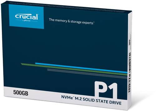 Crucial P1 500GB Interne M.2 PCIe NVMe SSD 2280 M.2 NVMe PCIe 3.0 x4 Retail CT500P1SSD8
