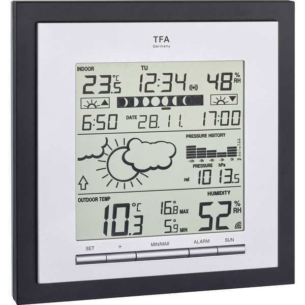 TFA Dostmann Linea Plus 35.1144.01 Funk-Wetterstation Vorhersage für 12 bis 24 Stunden Anzahl Senso