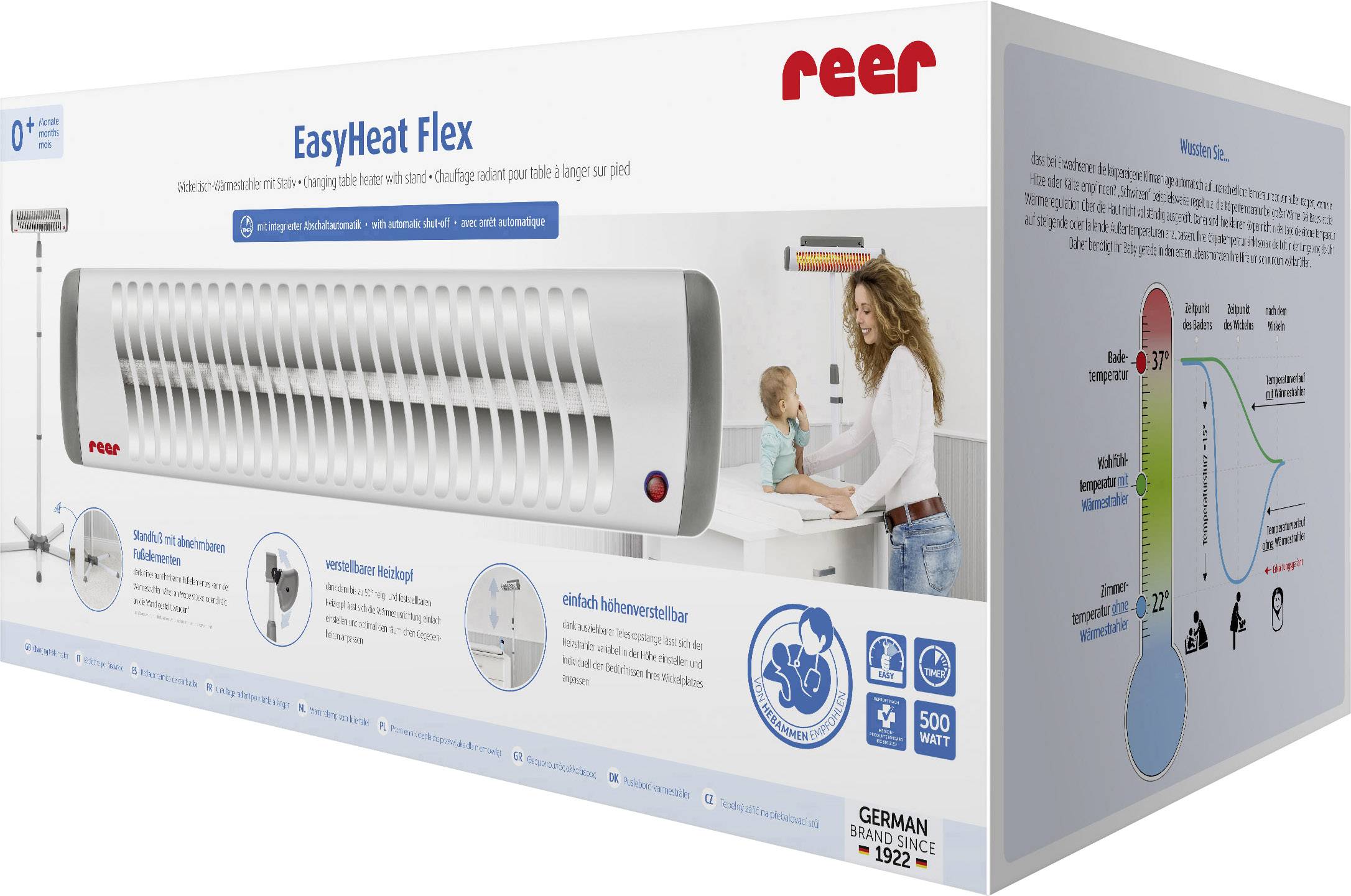 EasyHeat Flex Wickeltisch-Wärmestrahler