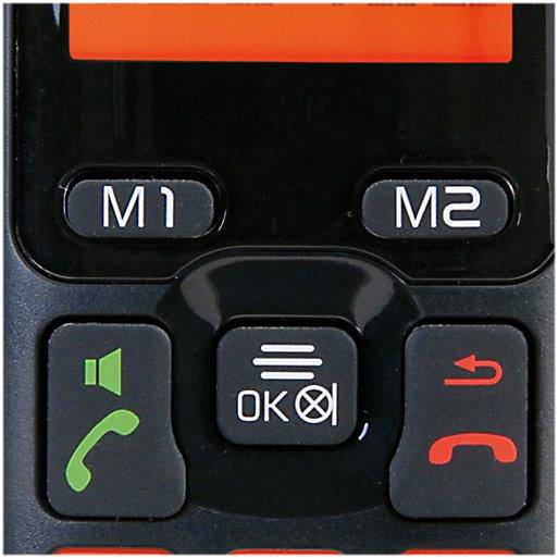 Switel Vita DC 5002 Schnurloses Seniorentelefon B-Ware (Garantieaustauschware) Freisprechen, inkl. Mobilteil Schwarz, Orange