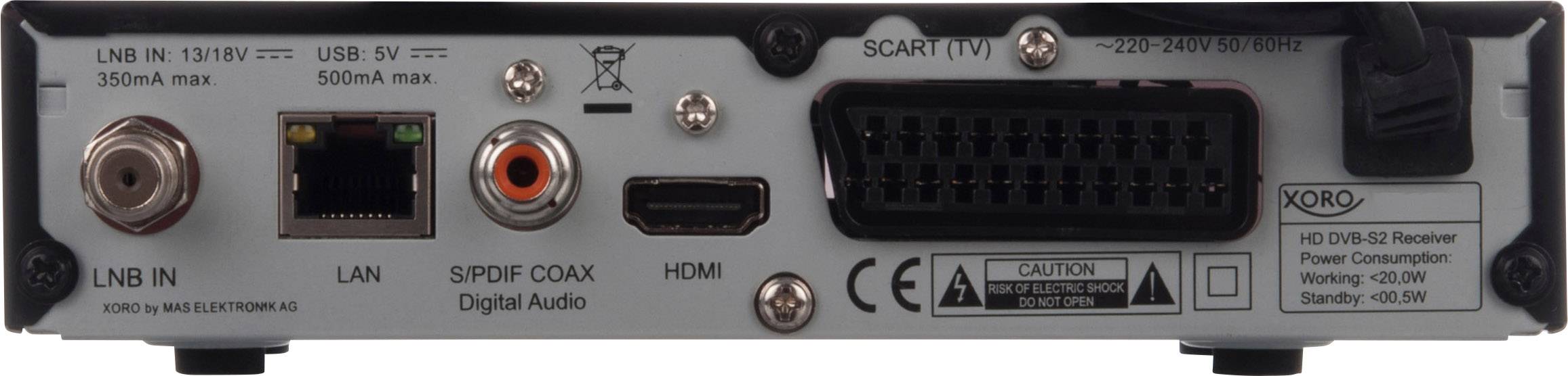 Xoro HRS 8660 SMART HD-SAT-Receiver Amazon Alexa & Google Home Sprachassistenten, Aufnahmefunktion, Einkabeltauglich, Front-USB