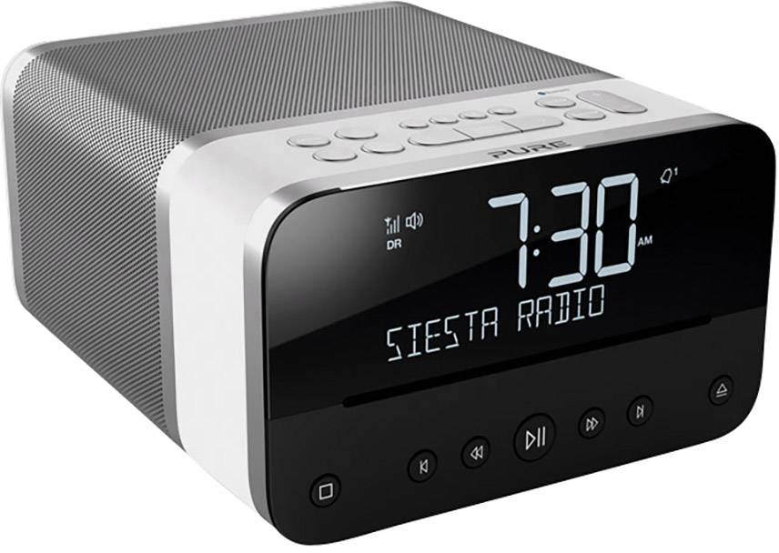 Pure Siesta Home Radiowecker UKW Bluetooth®, CD, USB Akku-Ladefunktion Weiß