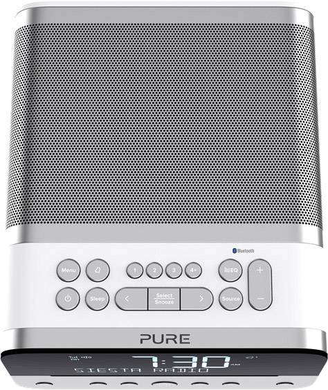 Pure Siesta Home Radiowecker UKW Bluetooth®, CD, USB Akku-Ladefunktion Weiß