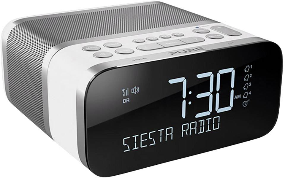 Pure Siesta S6 Radiowecker UKW Bluetooth®, USB Akku-Ladefunktion Weiß