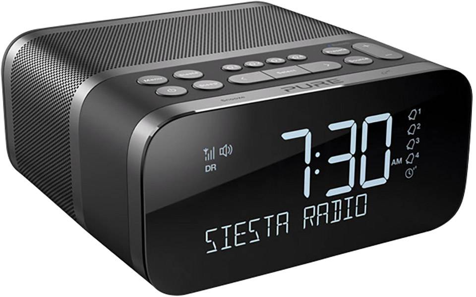 Pure Siesta S6 Radiowecker UKW Bluetooth®, USB Akku-Ladefunktion Anthrazit