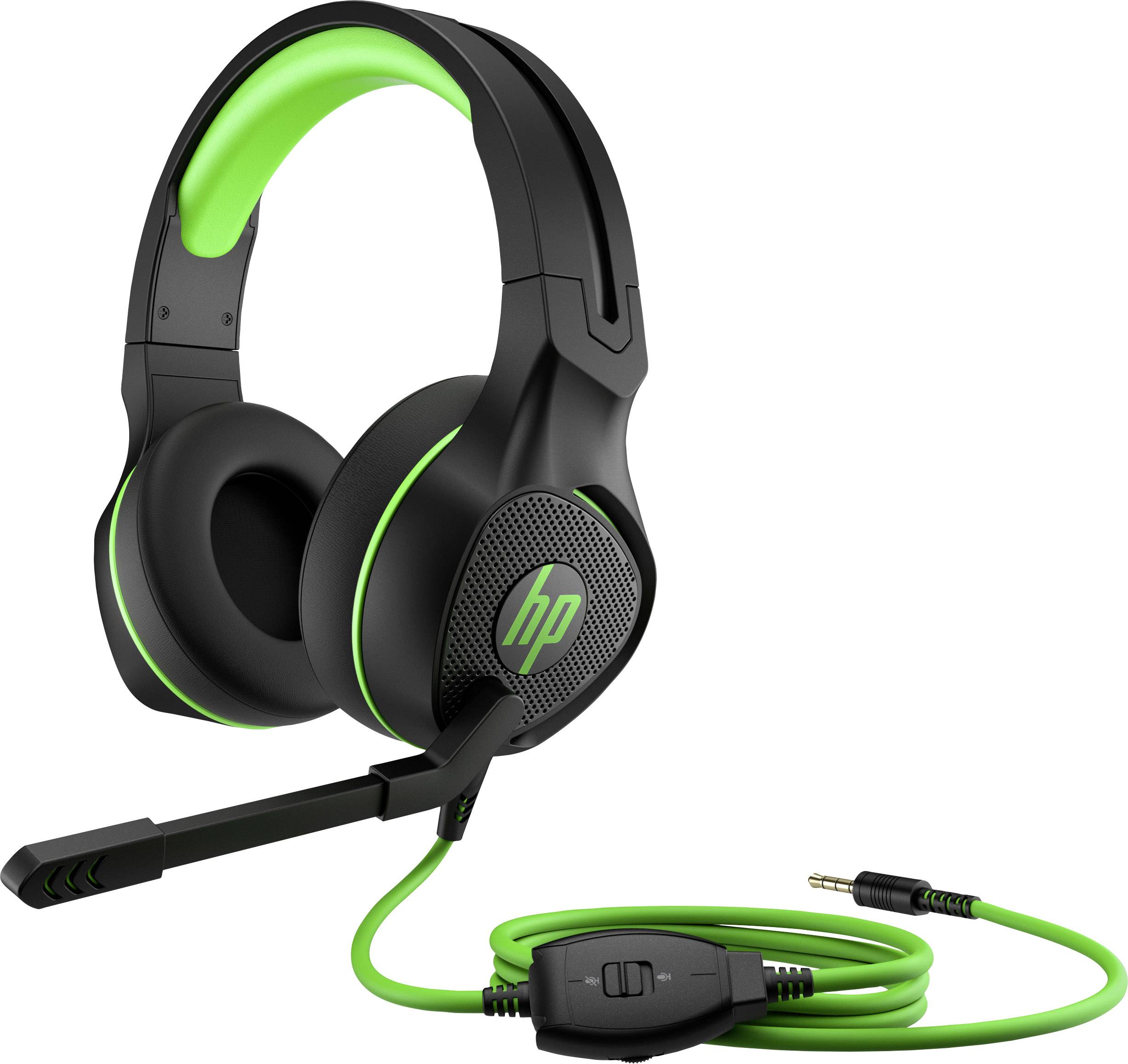 HP Pavilion Gaming Headset 400 Over Ear Headset kabelgebunden Stereo Schwarz, Grün Lautstärkeregelung, Mikrofon-Stummschaltung Gaming