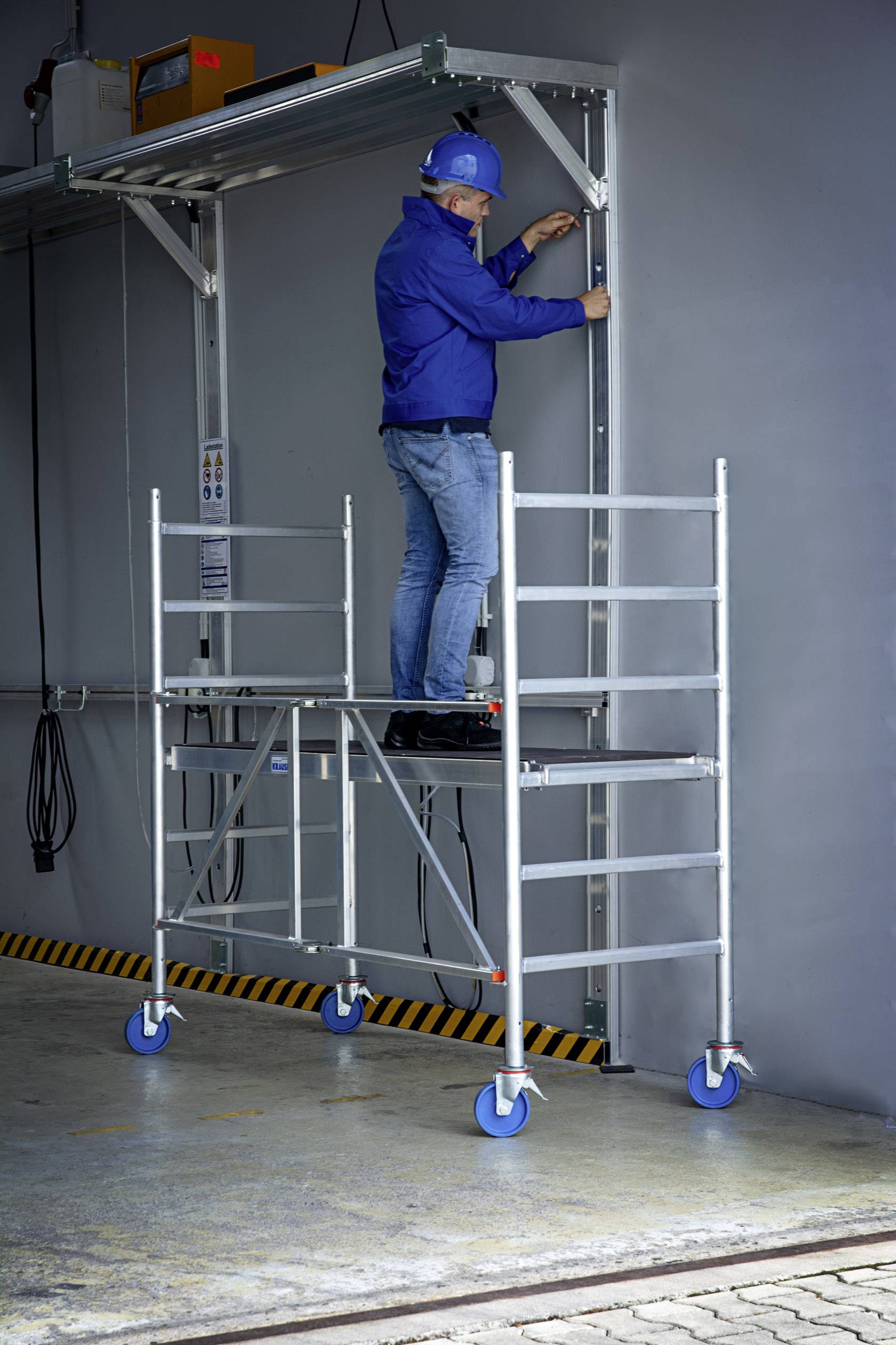 Krause 720009 STABILO Professional Aluminium Gerüst fahrbar Arbeitshöhe (max.): 3 m Silber 49.4 kg