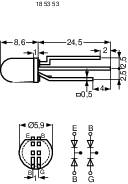 Kingbright LF 59 LED mehrfarbig RGB Rund 5 mm 25 mcd, 30 mcd, 20 mcd 60 ° 20 mA 1.7 V, 2.2 V, 3 V