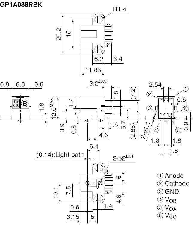 Sharp GP1A038RBK 1 St.
