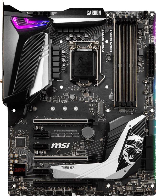 MSI Gaming MPG Z390 GAMING PRO CARBON AC Mainboard Sockel Intel® 1151v2 Formfaktor ATX Mainboard-Chipsatz Intel® Z390