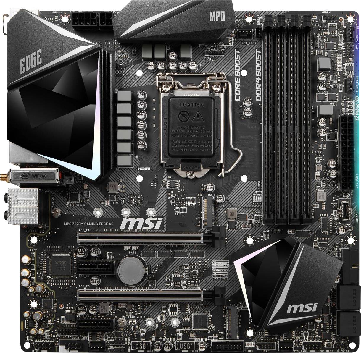 MSI Gaming MPG Z390M GAMING EDGE AC Mainboard Sockel Intel® 1151v2 Formfaktor Micro-ATX Mainboard-Chipsatz Intel® Z390
