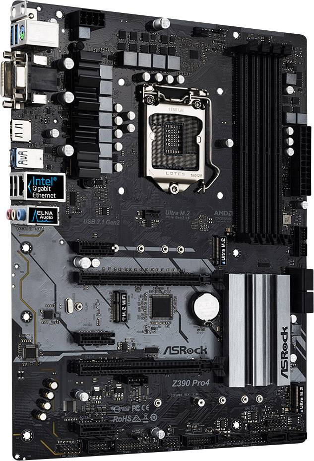 ASRock Z390 PRO 4 Mainboard Sockel (PC) Intel® 1151v2 Formfaktor (Details) ATX Mainboard-Chipsatz Intel® Z390