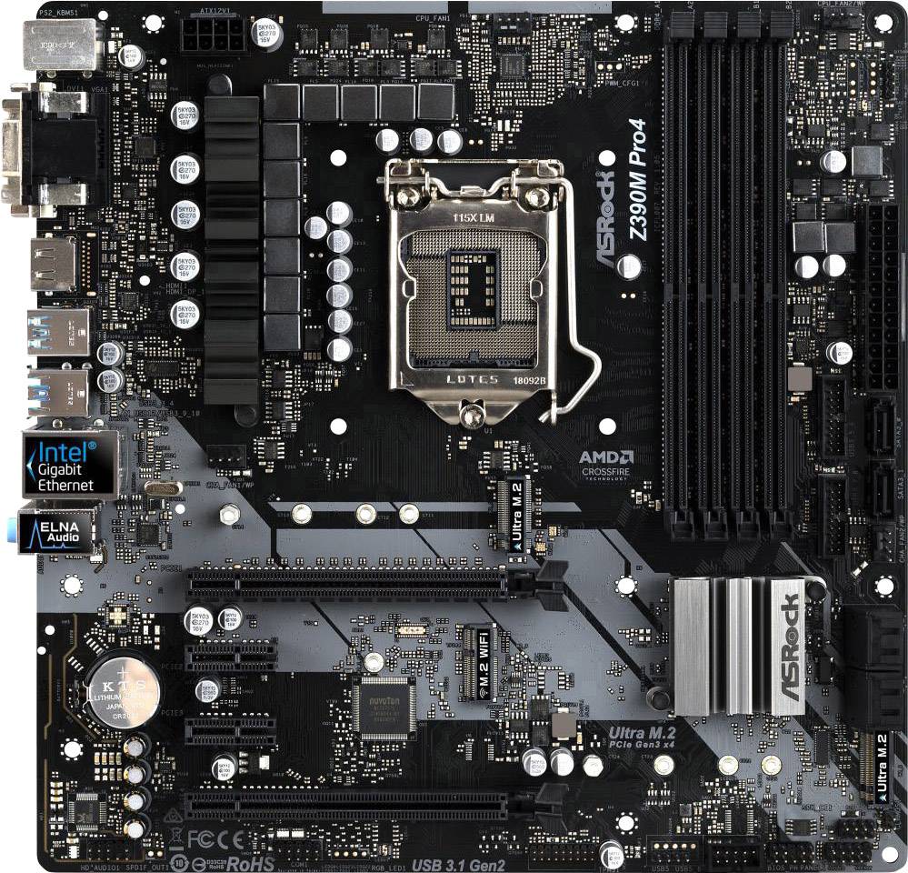 ASRock Z390M PRO 4 Mainboard Sockel (PC) Intel® 1151v2 Formfaktor (Details) Micro-ATX Mainboard-Chipsatz Intel® Z390