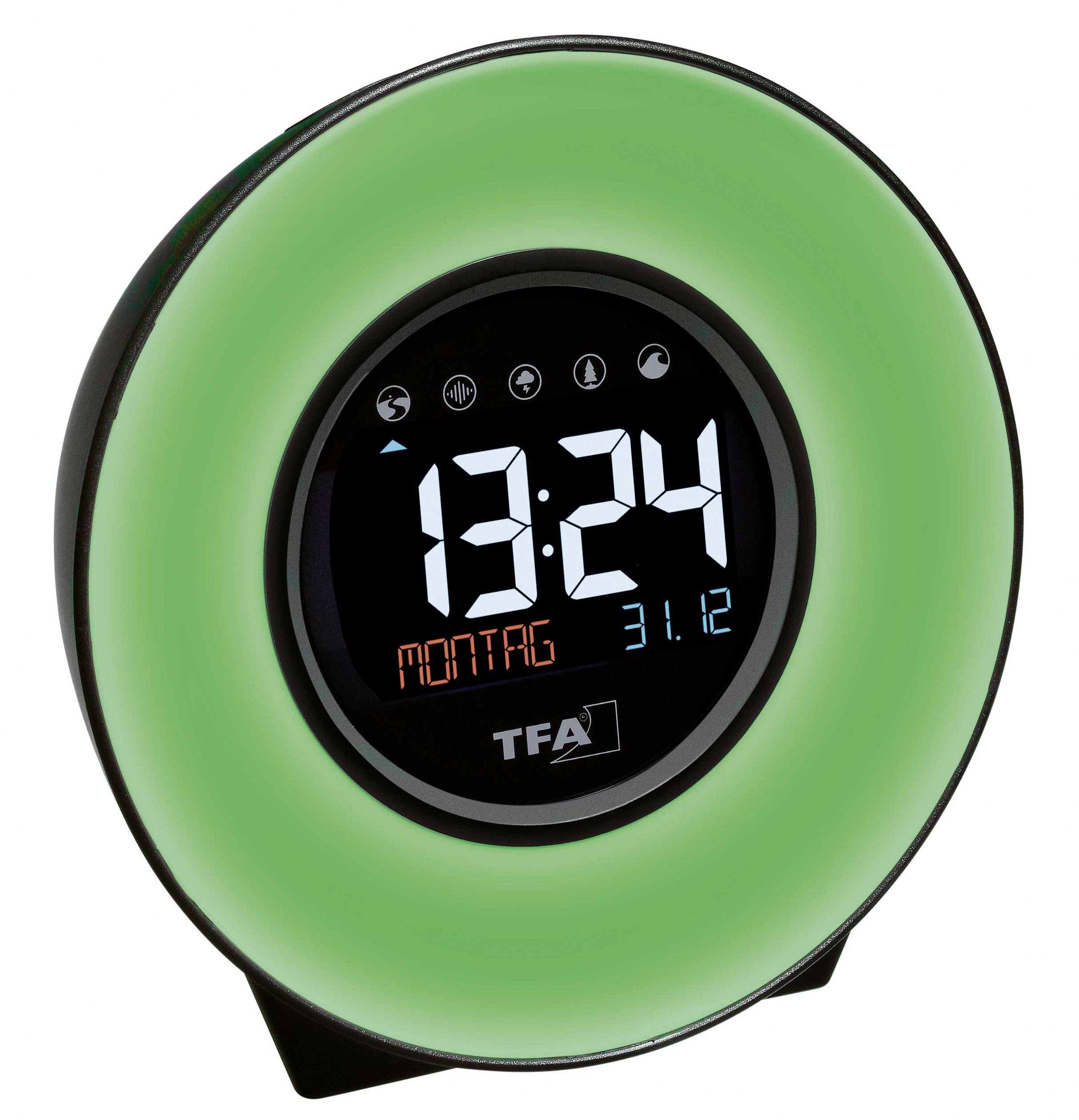 TFA Dostmann 60.2023.02 Quarz Wecker Weiß, Blau, Gelb, Grün, Rosa, Rot, Hellblau Alarmzeiten 1 Großes Display