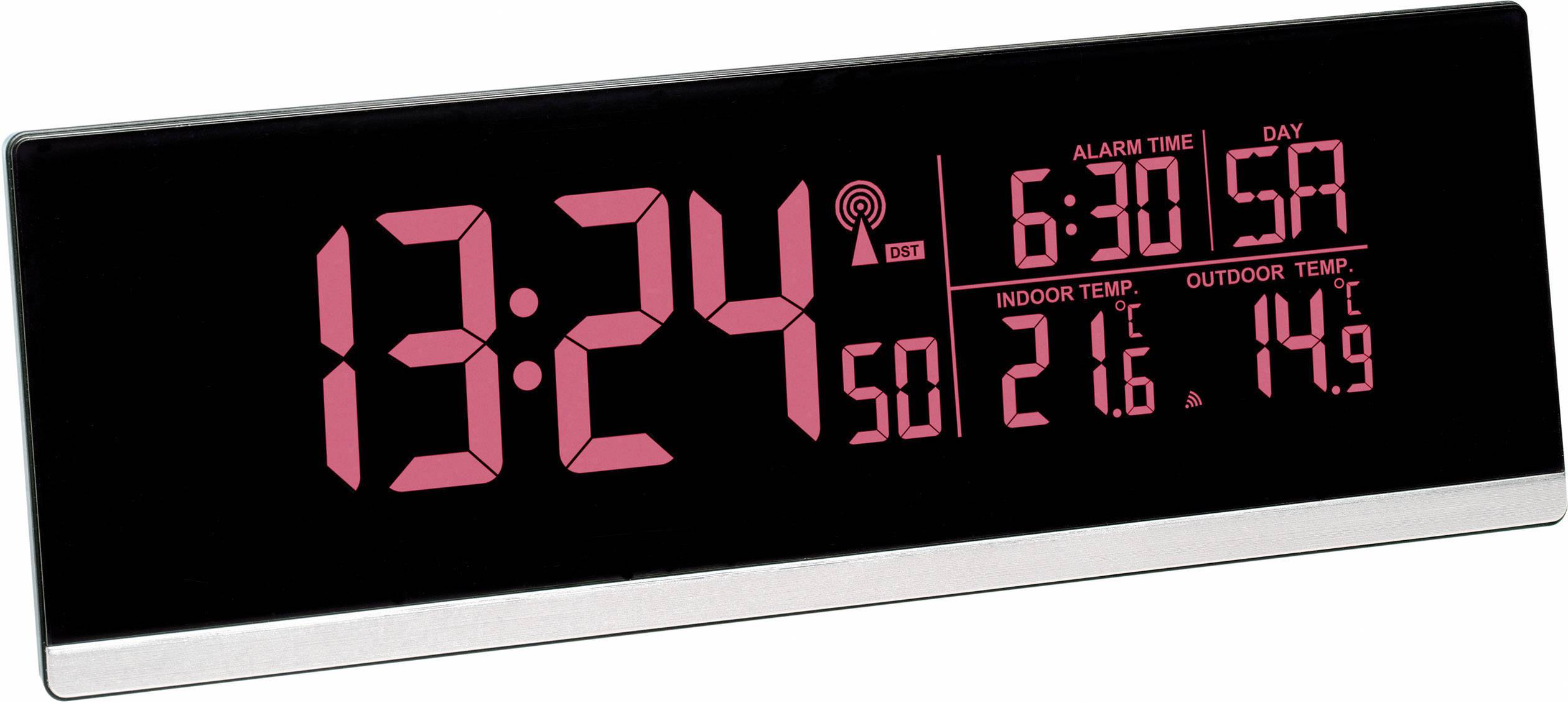 TFA Dostmann 60.2548.01 Funk Wecker Schwarz Alarmzeiten 1 USB Anschluss