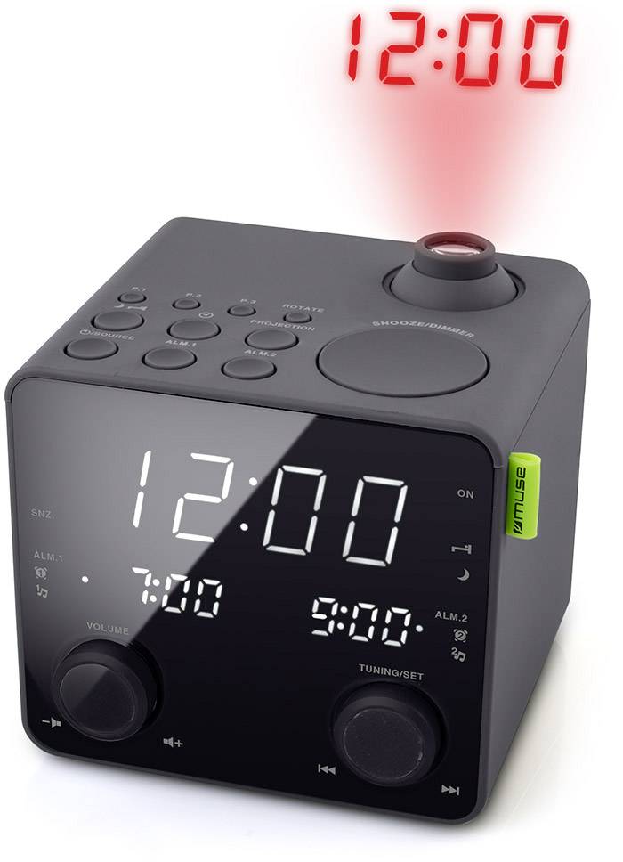 Muse M189P Radiowecker UKW AUX, USB Akku-Ladefunktion Schwarz