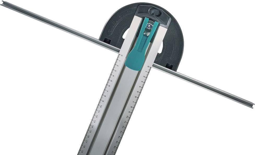 Ein silberner Papierschneider mit Lineal und grünem Schieber, ideal zum präzisen Schneiden von Papier, in Schreibtischumgebung.