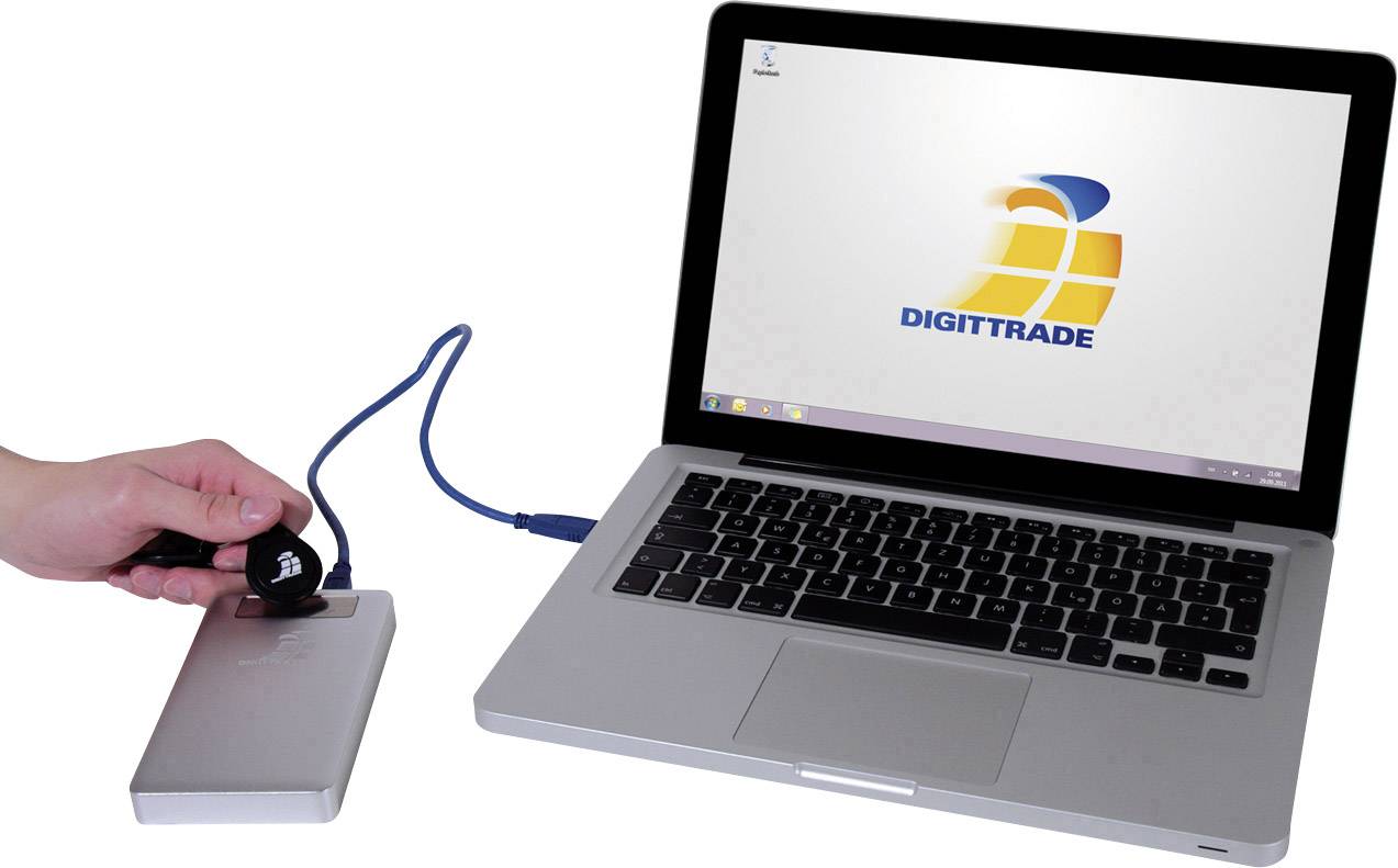 Digittrade RS256 2TB Externe RFID Security Festplatte 6.35cm (2.5 Zoll) USB 3.2 Gen 1 (USB 3.0) Silber DG-RS256-2000