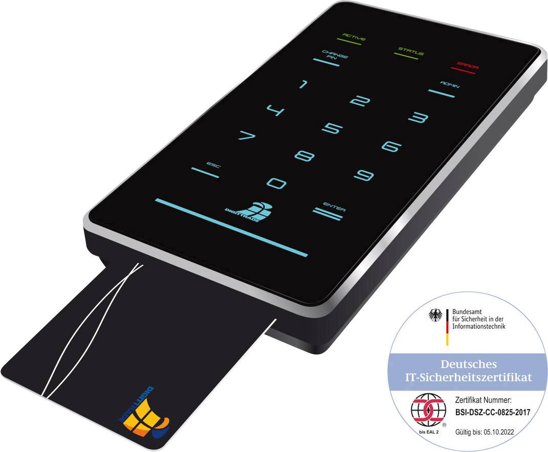 Digittrade HS256 S3 High Security 1TB Externe SSD USB 3.2 Gen 1 (USB 3.0) Schwarz DG-HS256S3-1TBS