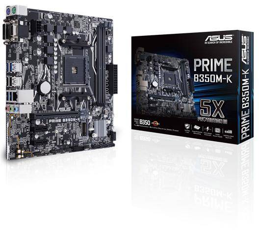 Asus PRIME B350M-K Mainboard Sockel AMD AM4 Formfaktor Micro-ATX Mainboard-Chipsatz AMD® B350