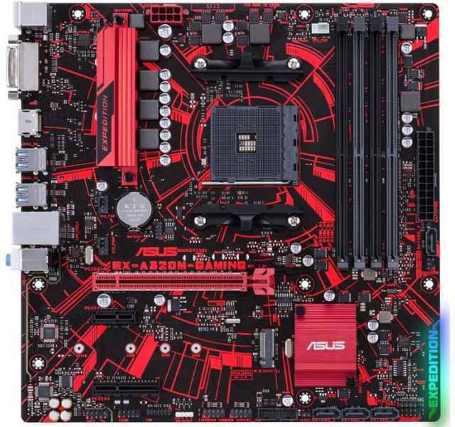 Asus EX-A320M-GAMING Mainboard Sockel (PC) AMD AM4 Formfaktor (Details) Micro-ATX Mainboard-Chipsatz AMD® A320