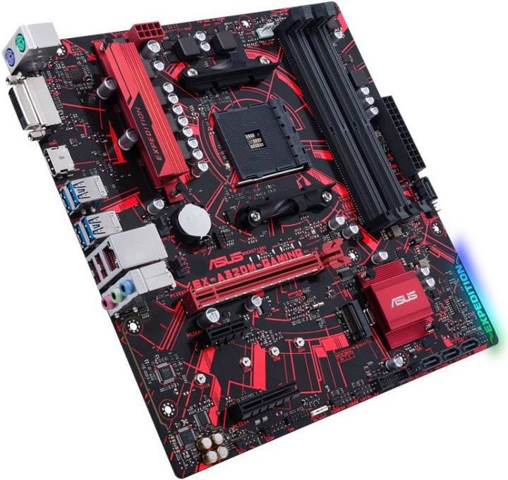 Asus EX-A320M-GAMING Mainboard Sockel (PC) AMD AM4 Formfaktor (Details) Micro-ATX Mainboard-Chipsatz AMD® A320