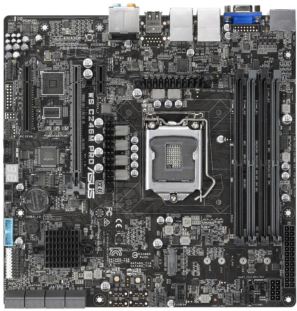 Asus MB WS C246M PRO C246 PCH Mainboard Sockel (PC) Intel® LGA 1151 Formfaktor (Details) Micro-ATX Mainboard-Chipsatz Intel® C246